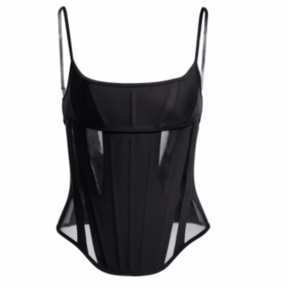 MUGLER X H&M mesh corset top